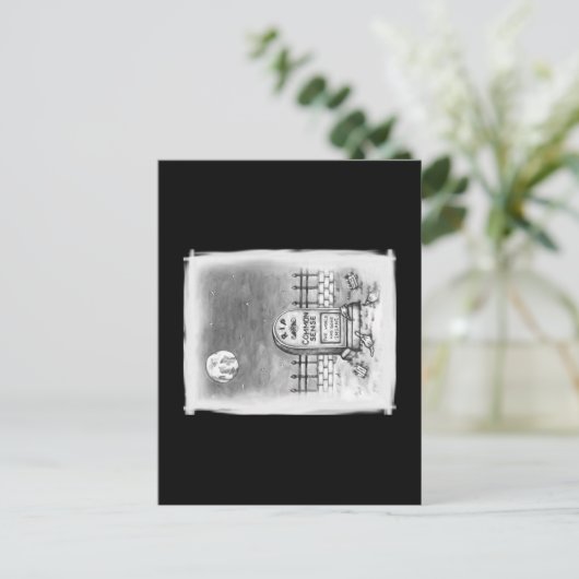 『RIP常識の月の愚かなマスクとワクチン』 ポストカード (スタンド正面)