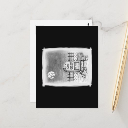 『RIP常識の月の愚かなマスクとワクチン』 ポストカード (正面/裏面インサイチュ)