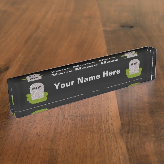 RIP廃棄カスタム机用ネームプレート デスクネームプレート (側面)