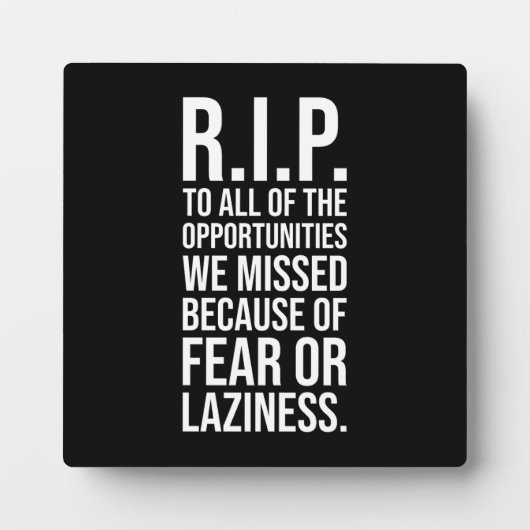 RIP恋しく思から機会、ジム、喧騒、成功 フォトプラーク (正面)