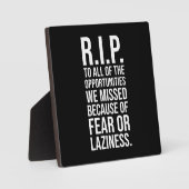 RIP恋しく思から機会、ジム、喧騒、成功 フォトプラーク (正面)