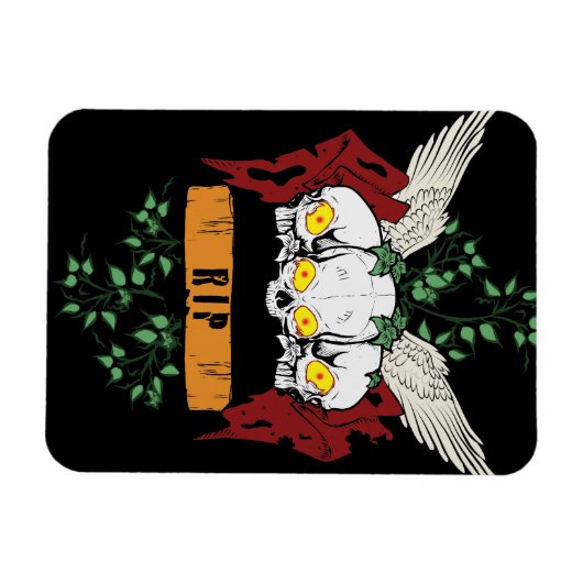 RIP悪のスカル マグネット (横)