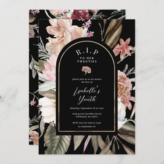 RIP青少年30歳の誕生日パーティー 招待状 (正面/裏面)