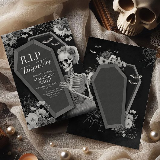 RIP20人フローラスカルハロウィーン誕生日 招待状