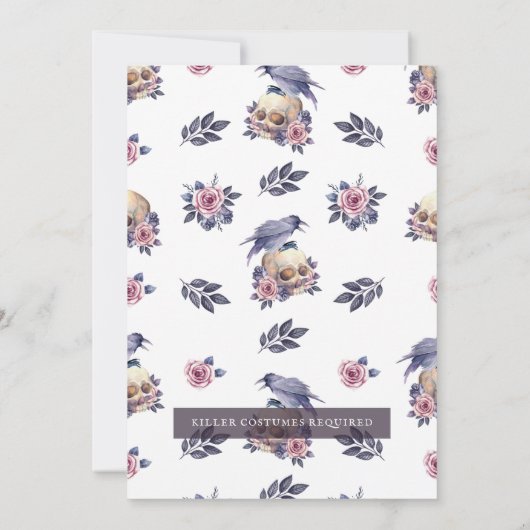 RIP20代ゴシックのハロウィーンの誕生日 招待状 (裏面)