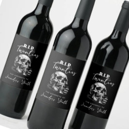 RIP20代スカルウイスキー誕生日ワインラベル ワインラベル