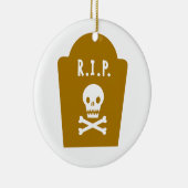 RIP スカル セラミックオーナメント (右)