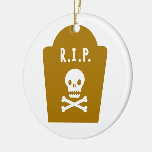 RIP スカル セラミックオーナメント (左)