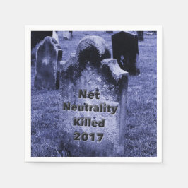 RIP ネット中立性の墓石 スタンダードカクテルナプキン