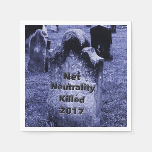 RIP ネット中立性の墓石 スタンダードカクテルナプキン (正面)