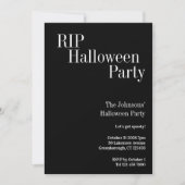 RIP ハロウィンパーティー 黒白ストライプ 招待状 (正面)