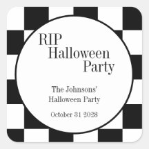 RIP ハロウィン ブラック＆ホワイト チェック パーティー