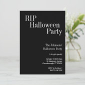 RIP ハロウィン ブラック&ホワイト パーティー 招待状 (スタンド正面)
