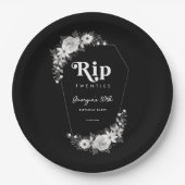 RIP 私の20代 ブラック 30歳の誕生日パーティー ペーパープレート (正面)