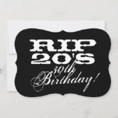 RIP 20の黒い30歳の誕生日パーティの招待状 招待状 (正面)