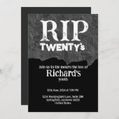 Rip 20の黒おもしろいい30歳の誕生日 招待状 (正面/裏面)