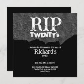 Rip 20の黒おもしろいい30歳の誕生日 招待状 (正面/裏面)