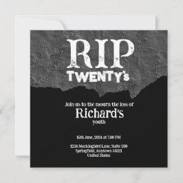 Rip 20の黒おもしろいい30歳の誕生日 招待状