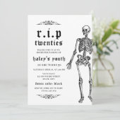 RIP 20代スケルトン30歳おもしろいの誕生日 招待状 (スタンド正面)