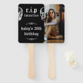 RIP 20代20代おもしろいスカル写真30歳の誕生日 ハンドファン (正面&裏面)