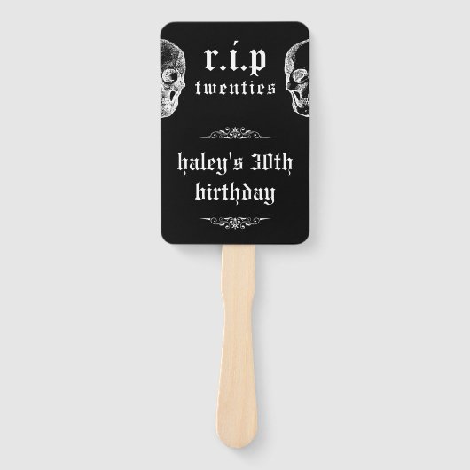 RIP 20代20代おもしろいスカル写真30歳の誕生日 ハンドファン (正面)