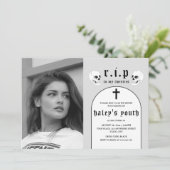 RIP 20代20代おもしろい葬儀30歳の誕生日の写真 招待状 (スタンド正面)