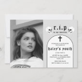 RIP 20代 おもしろい葬式 30歳誕生日写真 招待状 (正面)