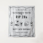 RIP 20代 ドゥードル石調 告別式 30歳の誕生日 タペストリー (正面)