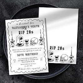 RIP 20代 ドゥードル 落書き 告別式 30歳の誕生日 招待状