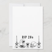 RIP 20代 ドゥードル 落書き 告別式 30歳の誕生日 招待状 (裏面)