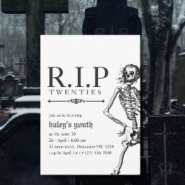 RIP 20代 20歳代 おもしろ ドクロの葬儀 30歳の誕生日 招待状