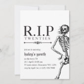 RIP 20代 20歳代 おもしろ ドクロの葬儀 30歳の誕生日 招待状 (正面)