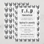 RIP 20代 30歳の誕生日 おもしろい 死 スカル 招待状 (正面/裏面)