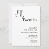 RIP 20代 30歳の誕生日 ミニマルパーティー 招待状 (正面)