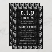 RIP 20年代おもしろい死スカル30歳 招待状 (正面/裏面)