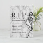 RIP 20年代20代おもしろいスカル葬儀30歳の誕生日 招待状 (スタンド正面)