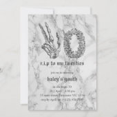 RIP 20年代20代おもしろいスカル葬儀30歳の誕生日 招待状 (正面)