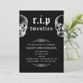 RIP 20年代20代おもしろいスカル葬儀30歳の誕生日 招待状 (スタンド正面)