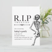 RIP 20年代20代おもしろいスカル葬儀30歳の誕生日 招待状 (スタンド正面)
