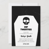 RIP 20年代20代スカルゴシック様式ブラック30歳の誕生日 招待状 (正面)