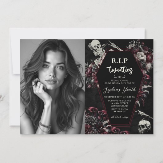 RIP 20歳私の30歳の誕生日に死 招待状 (正面)