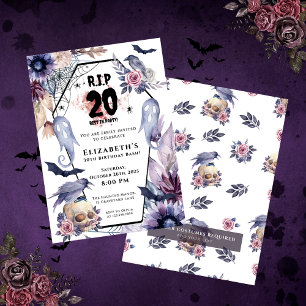 RIP 20誕生日ゴシックHalloween Milestone b'day 招待状