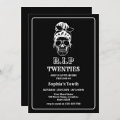 RIP 20sの死を私の青少年30thブラック誕生日 招待状 (正面/裏面)