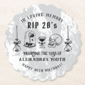 RIP 20sの死を30歳の私の誕生日に落書きする ペーパーコースター (正面)