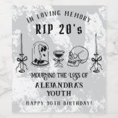 RIP 20sの死を30歳の私の誕生日に落書きする ワインラベル (シングルラベル)