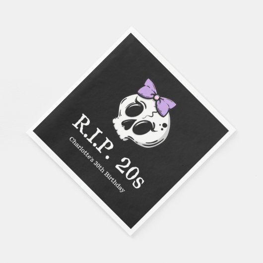Rip 20sコケットエステティックボウ30th誕生日パーティー スタンダードランチョンナプキン (角)