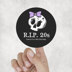 Rip 20sコケットエステティックボウ30th誕生日パーティー ラウンドシール