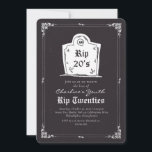 RIP 20sスカルブラック30th誕生日パーティの招待状 招待状<br><div class="desc">RIP 20sブラック30歳おもしろいの誕生日パーティの招待状</div>