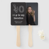 RIP 20sスケルトン葬儀30歳の誕生日 ハンドファン (正面&裏面)