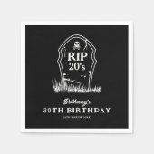 RIP 20s白黒30th誕生日パーティー スタンダードカクテルナプキン (正面)